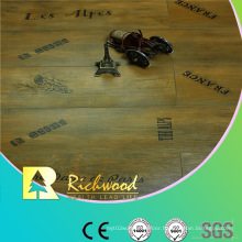 Commrcial 8.3mm Pearl Walnut V-Grooved Waxed Edged Laminate Floor